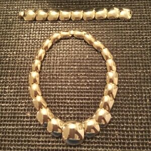 Gold-tone Link Necklace Bracelet Set